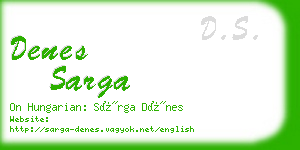 denes sarga business card